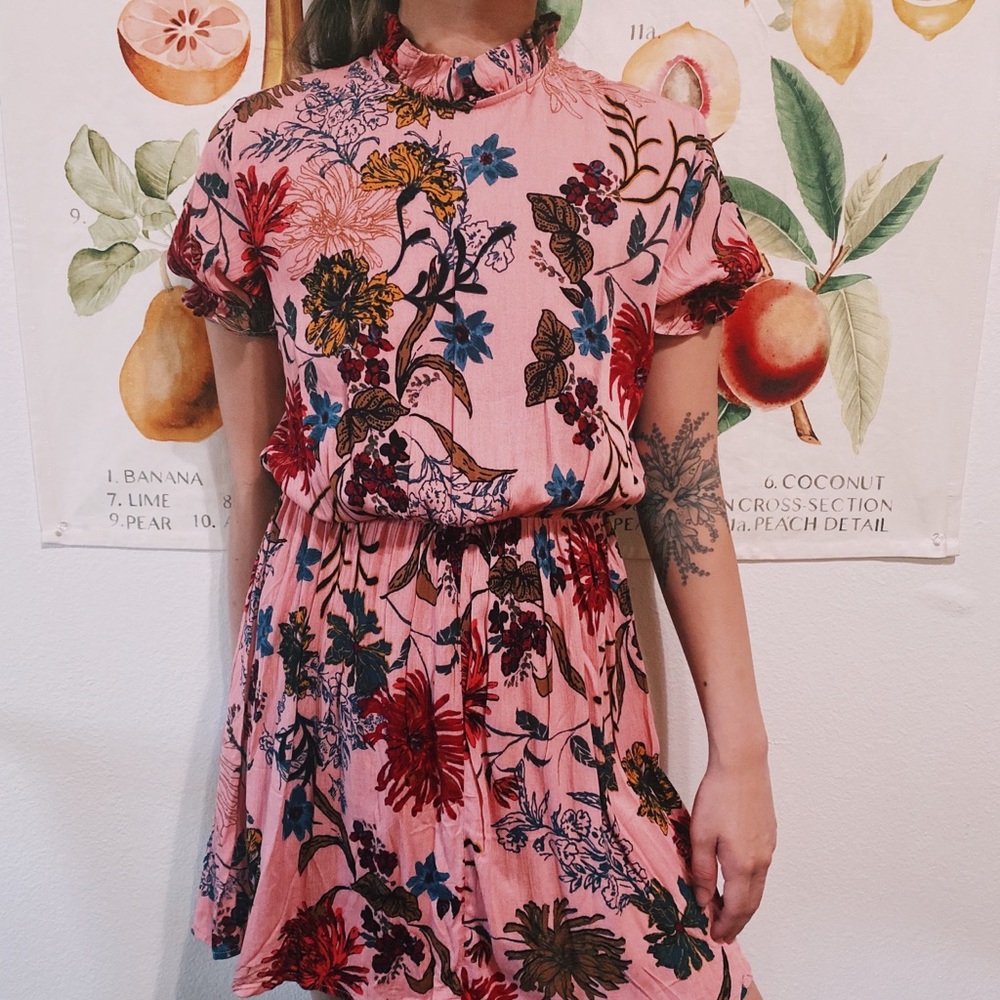 Pink floral dress
